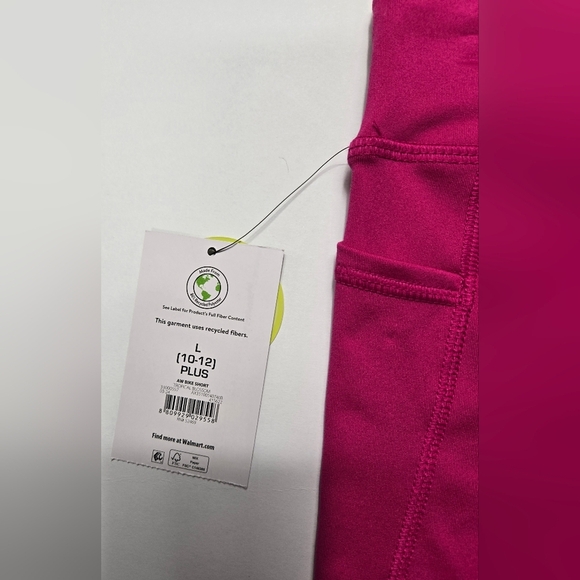 Athletic Wear AW Bike Shorts Young Girls XL 10-12 Plus Tropical Blossom Pink New - Picture 5 of 6